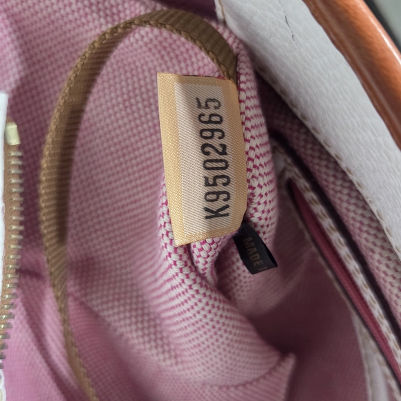 Dooney & Bourke White and Brown Leather Tote Bag - Picture 7 of 14